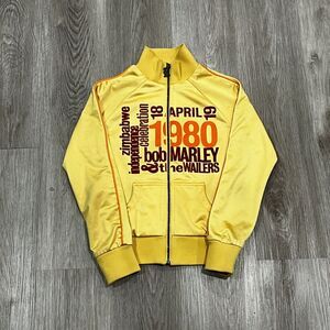 Vintage 90s Bob Marley and The Wailers Yellow Bomber Jacket Women's Size Small